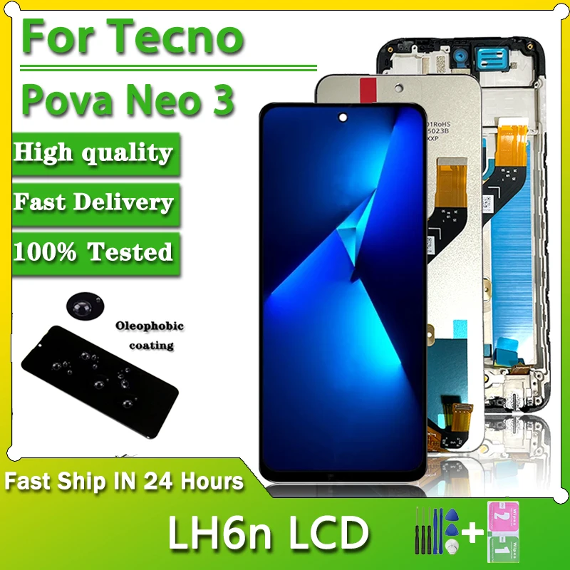 

IPS 6.82" LCD For Tecno Pova Neo3 Display Frame For Infinix Tecno Pova Neo 3 LCD LH6n Display Touch Screen Digitizer Assembly