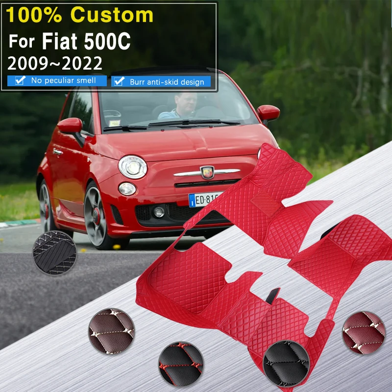 

Car Mats Fully Set For Fiat 500C 2009~2022 Carpet Anti-pollution Leather Mat Car Carpet Floor Mat Alfombra Coche Car Accessories