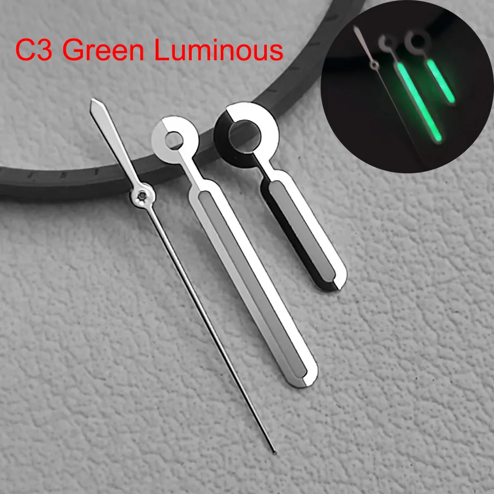 Mod Silver Black Rosegold Watch Hand C3 Green Strong Luminous Pointer For SEIKO Nautilus NH35 NH36 4R35 Mechanical Watch