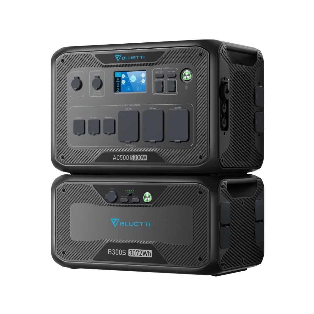 【US PLUG】BLUETTI Power Station AC500 & B300S, 3072Wh LiFePO4 Battery 5000W AC Outlets, Modular Power for Home Backup, Vanlife