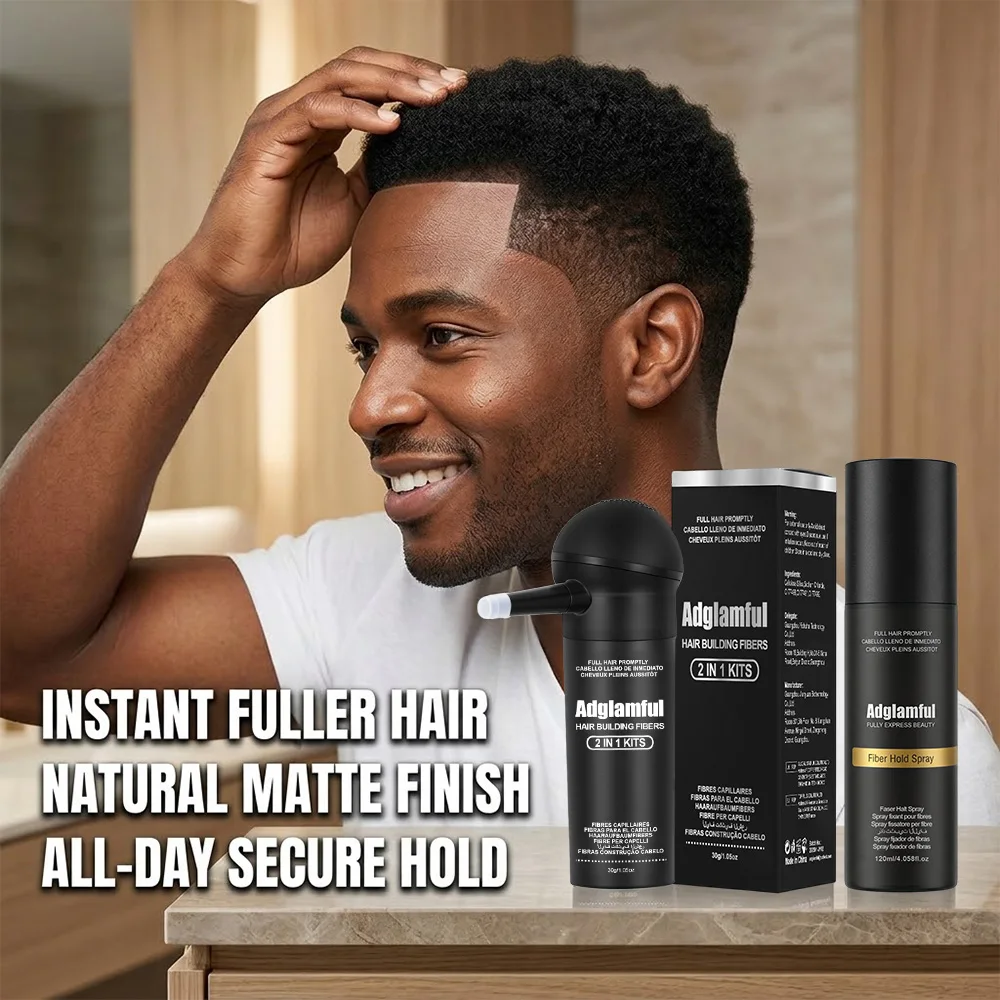 

Набор из 2 предметов: 30 г волокон для волос со встроенным спреем и 120 мл фиксирующий спрей для придания естественного объема редеющим волосам