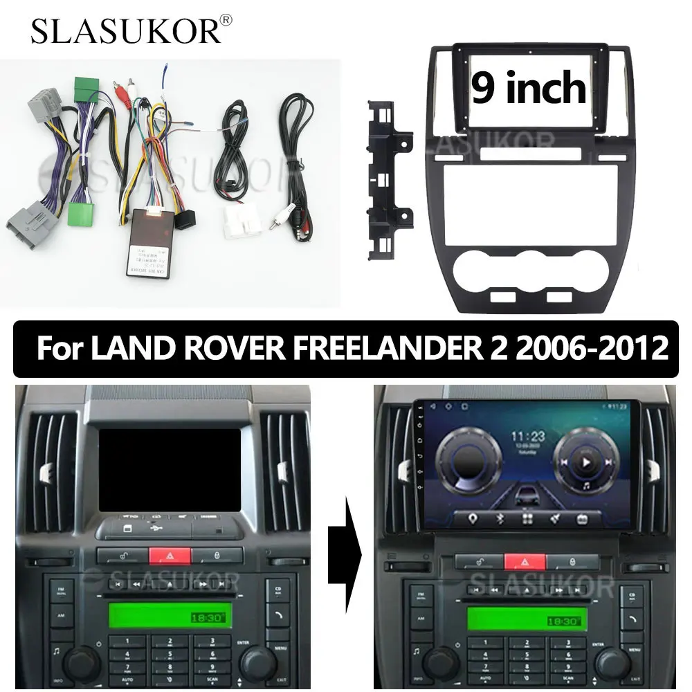 

9 INCH Car Frame Fascias With Canbus Decoder For LAND ROVER FREELANDER 2 LR2 2006 - 2012 ABS Android Radio Dask Kit Fascia Frame