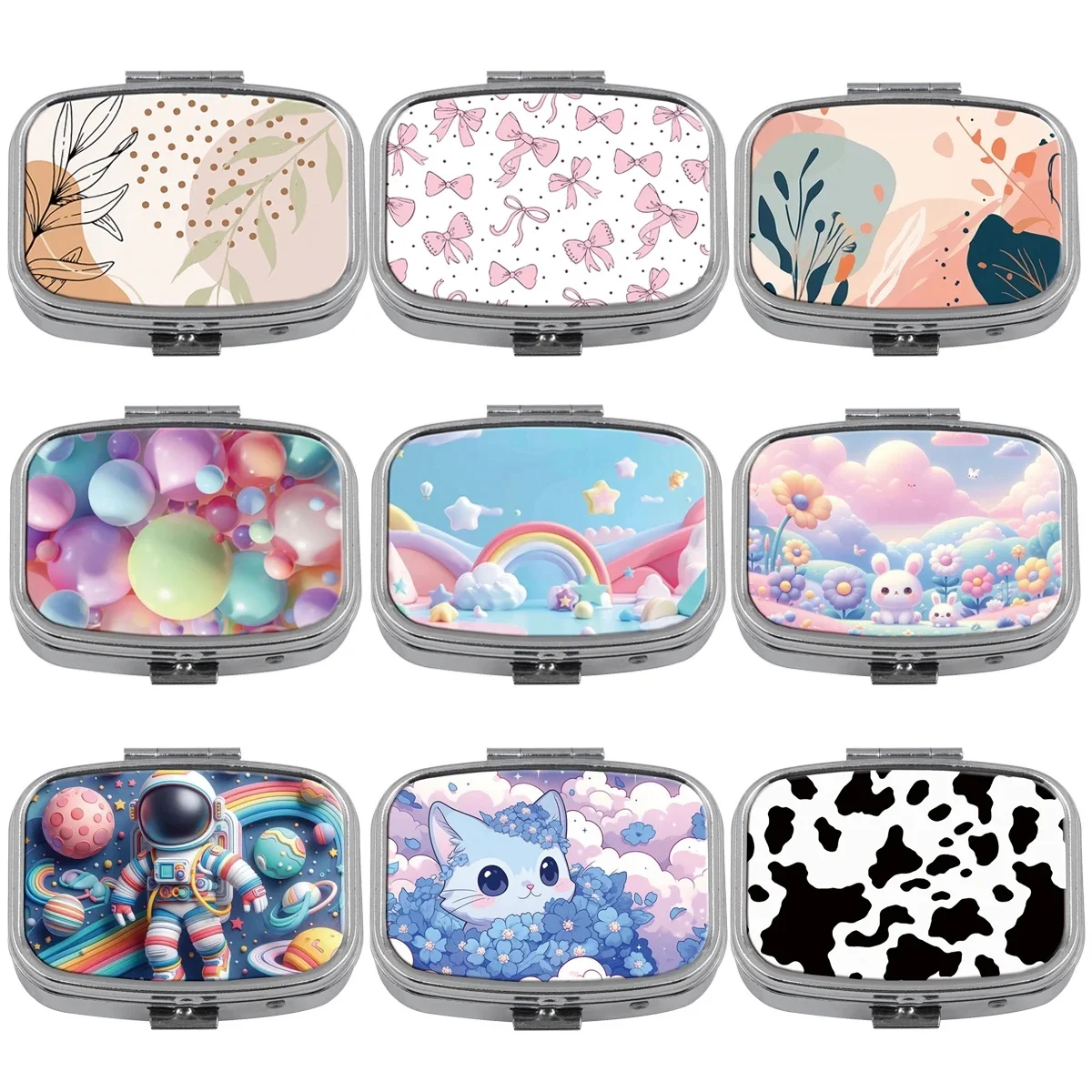 Boîte à médicaments en métal de dessin animé, emballage de pilules d'astronaute, produits de santé, mallette de rangement résistante à l'humidité, cercueil de mode personnalisé