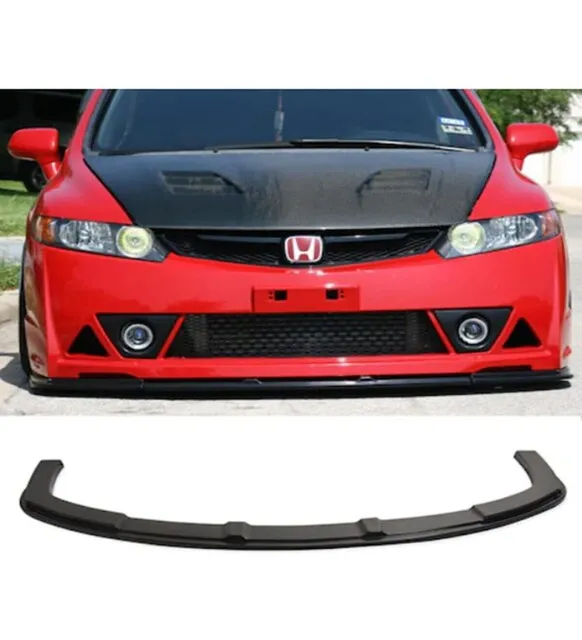 For Honda Civic Basic Front Bumper Lip Piona Black 2006 - 2011 Abs Plastic - Body Kit Diffuser Snow Sock Racer Spoiler Tuning