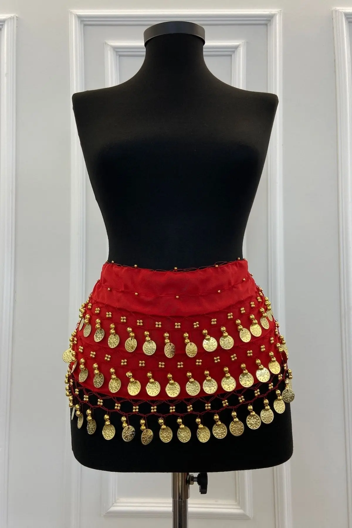 

Red Oriental Belly Dancer Dancing Belt Sequined Chancel Game Fun Bridesmaid Wedding Belt