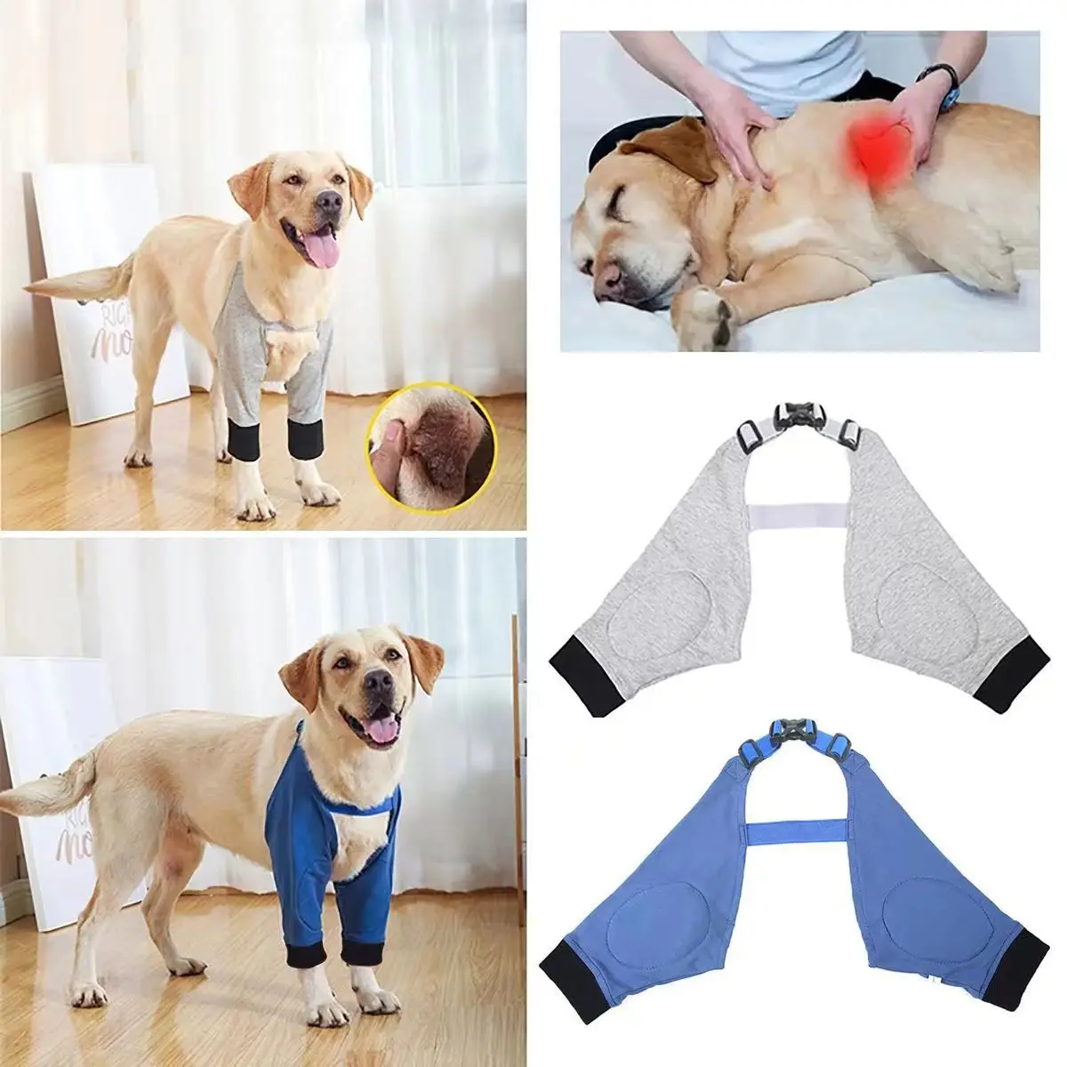 New Pets Knee Pads Dog Elbow Protection Clothes Golden Retriever Labrador Front Leg Joint Protector Keep Away From Dirt And Dust