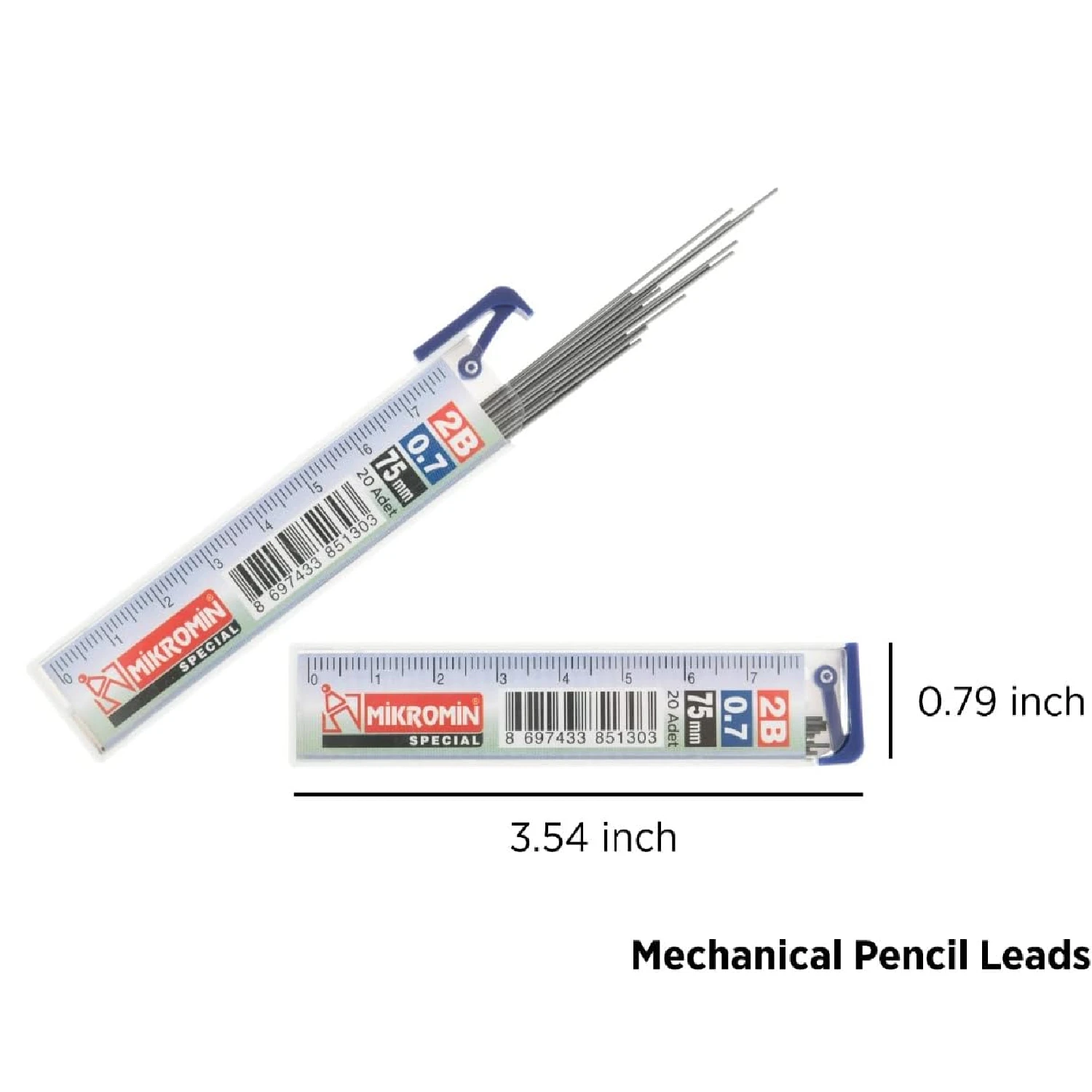 Микро свинцовые заправки 0,7 мм 2B с линейкой 8 см, для офиса и школы, устойчивые к разрыву механические Фотоэлементы 20 шт. в упаковке