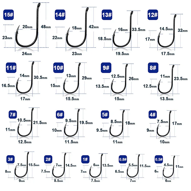 Fishing Hooks 50Pcs High Carbon Steel Fishing Hook Black Carp Fishing Jigging Hook Barbed Ice Fishing Accessories