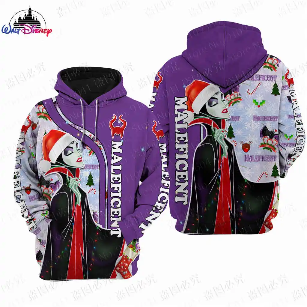 The Villains Disney Maleficent Christmas men women 3D Print High quality Fleece Zipper/ Hoodies parent-child Pullover Tops