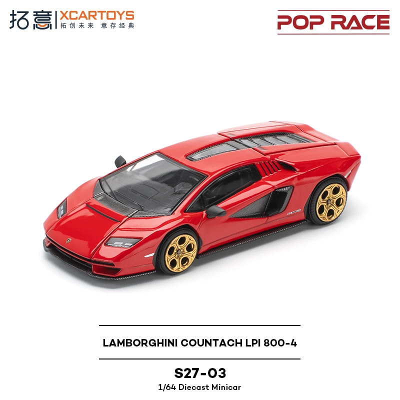 POP RACE 1:64 LAMBORGHINI COUNTACH LPI 800-4 modèle de voiture en alliage moulé sous pression recueillir des ornements cadeau