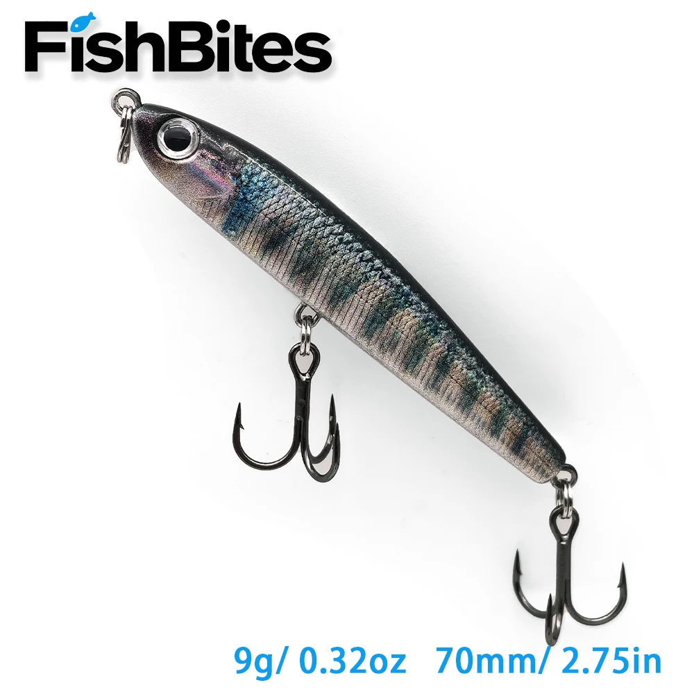 

Fishbites 70mm 9g Sinking Pencil Bait Wobble Hard Lure for Saltwater Freshwater Trout Bass MackerelTopmouth Culter Tilapia