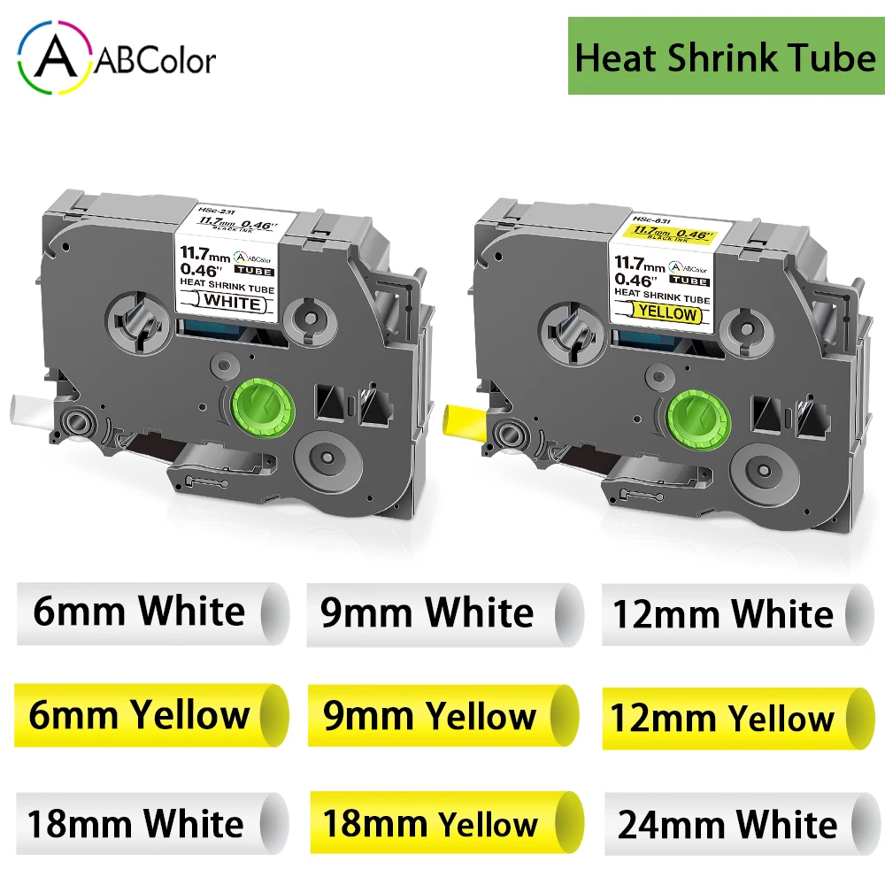 

Сменная лента 6/9/12/18/24 мм для термоусадочной трубки Brother, зеркальная фотолампа hse211 221 231 631 241 для приспособления для печати этикеток P-Touch