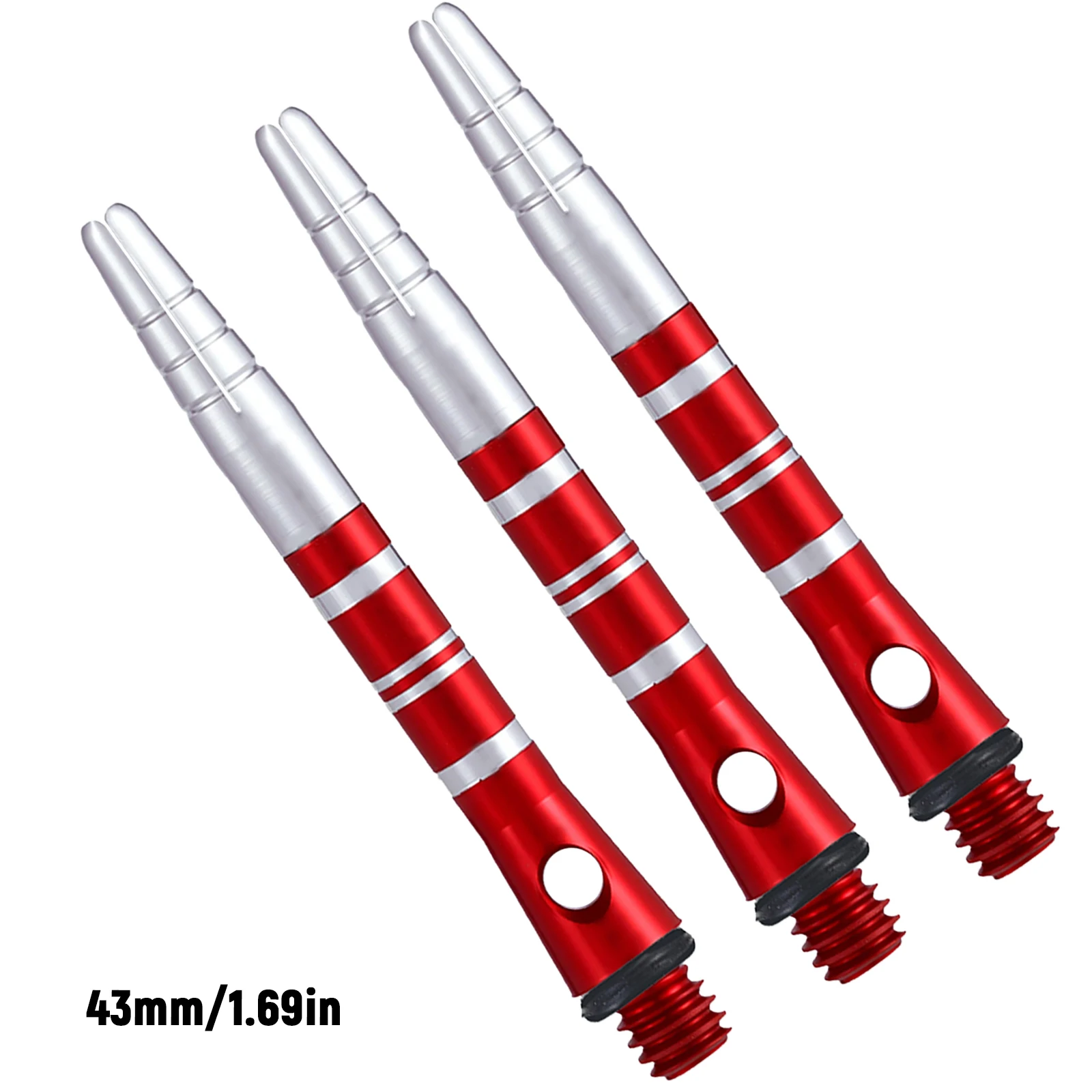 Huanqu 3-teiliges Set 43mm Drehbare Aluminium-Dartschäfte - 360 ° Rotierendes Design, mehrere Farboptionen (Rot/Blau/Schwarz) für präzises Werfen, langlebige, leichte Konstruktion,