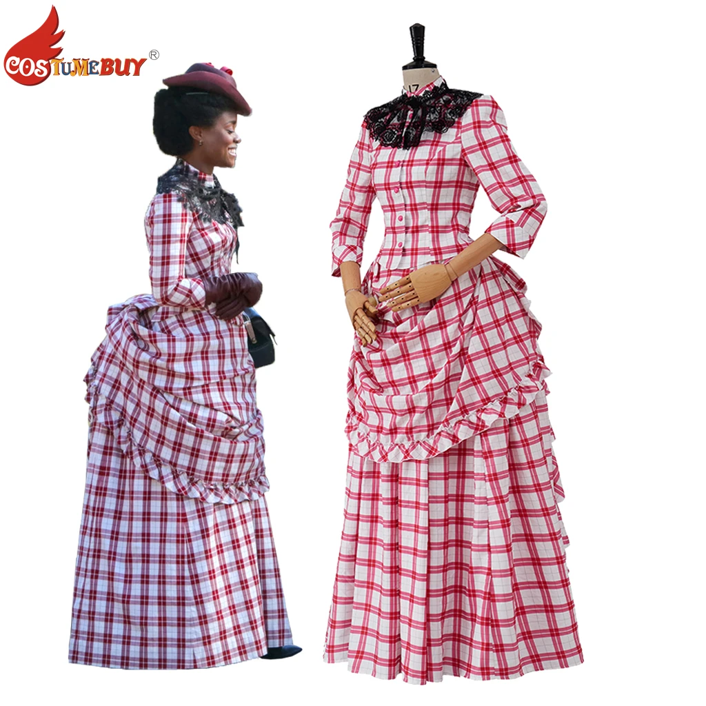 

The Gilded Age TV Peggy Scott Cosplay Costume 1880s New York Women Pink Plaid Dress Tea Party Gown Vintage Longuette Skirt Suit