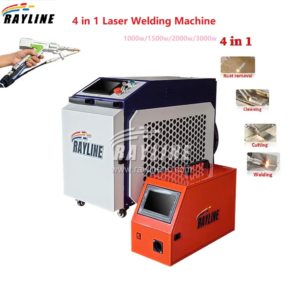 All In One 1500W 1.5kw Handheld Automatic Fiber Laser Welder Water Cooled Welding Cutting Cleaning Oil Rust Removal Machine