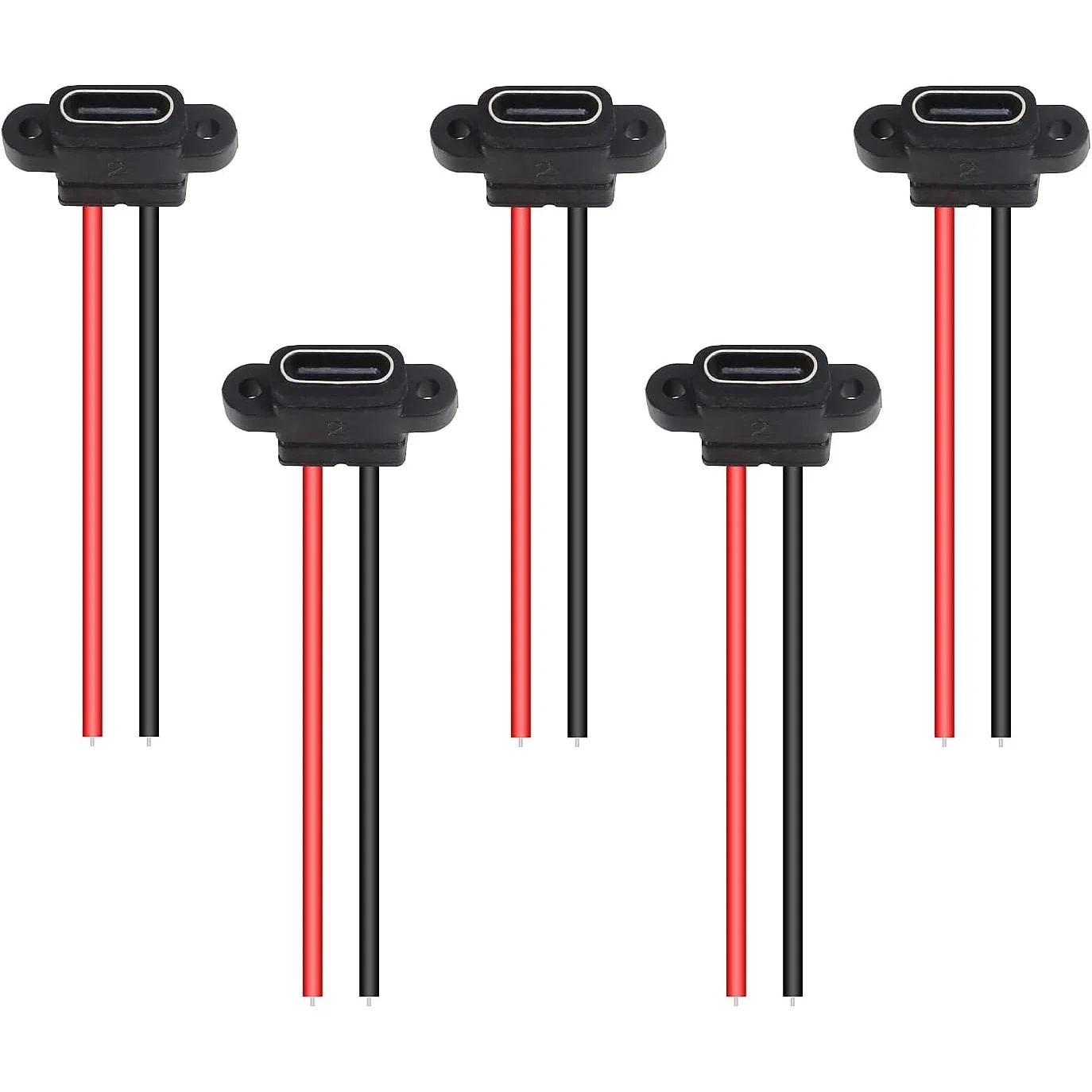 5 STKS Type-C Vrouwelijke Chassis 2 Pin Type-C Vrouwelijke Socket Connector Waterdichte Jack Vrouwelijke Poort Opladen 3A USB-C Lader Plug Socke - afbeelding 2