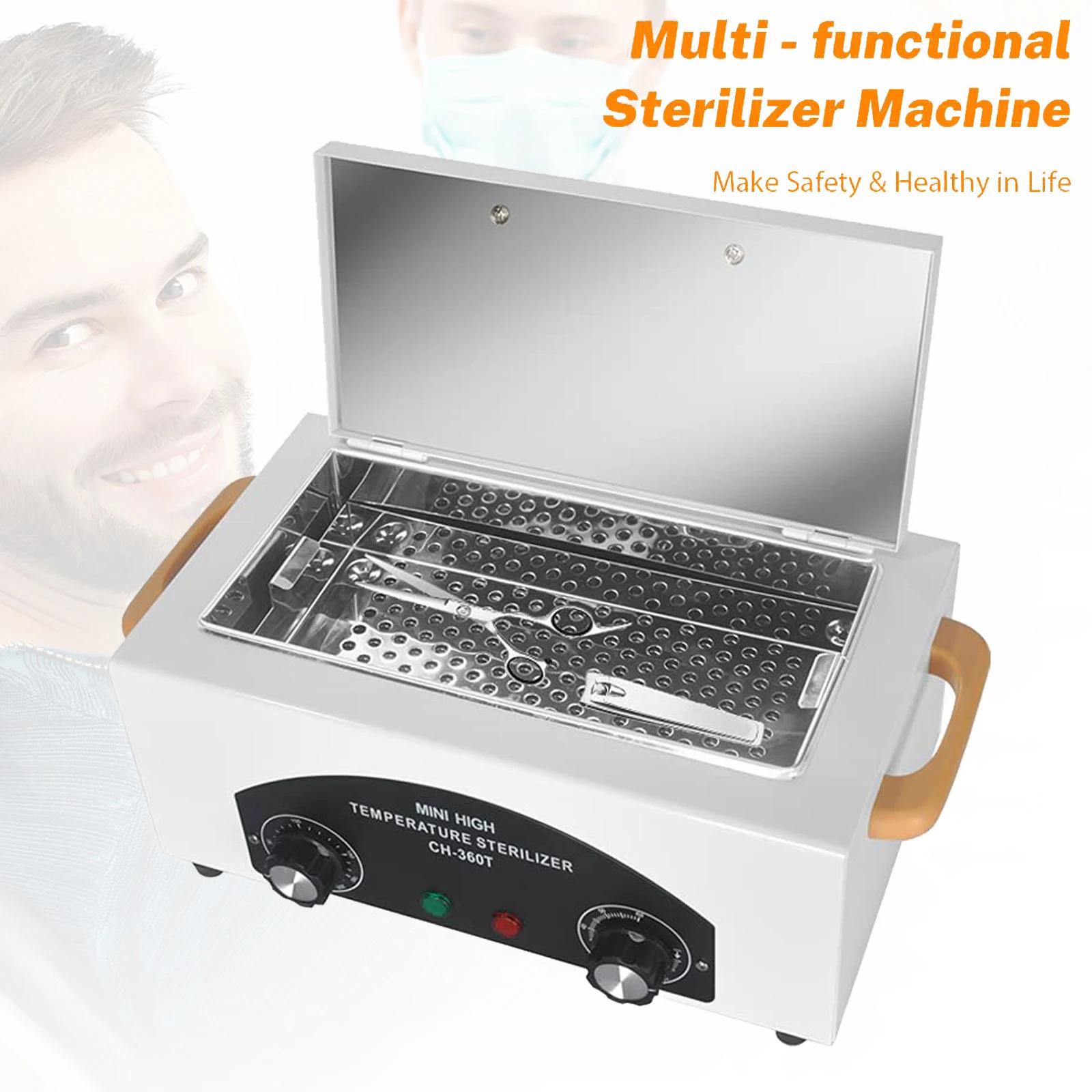 220 ℃   Gabinete Esterilizador de Herramientas, Caja de Desinfección por Calor Seco con Temporizador y Temperatura Ajustables para Tijeras de Uñas de Salón de Belleza
