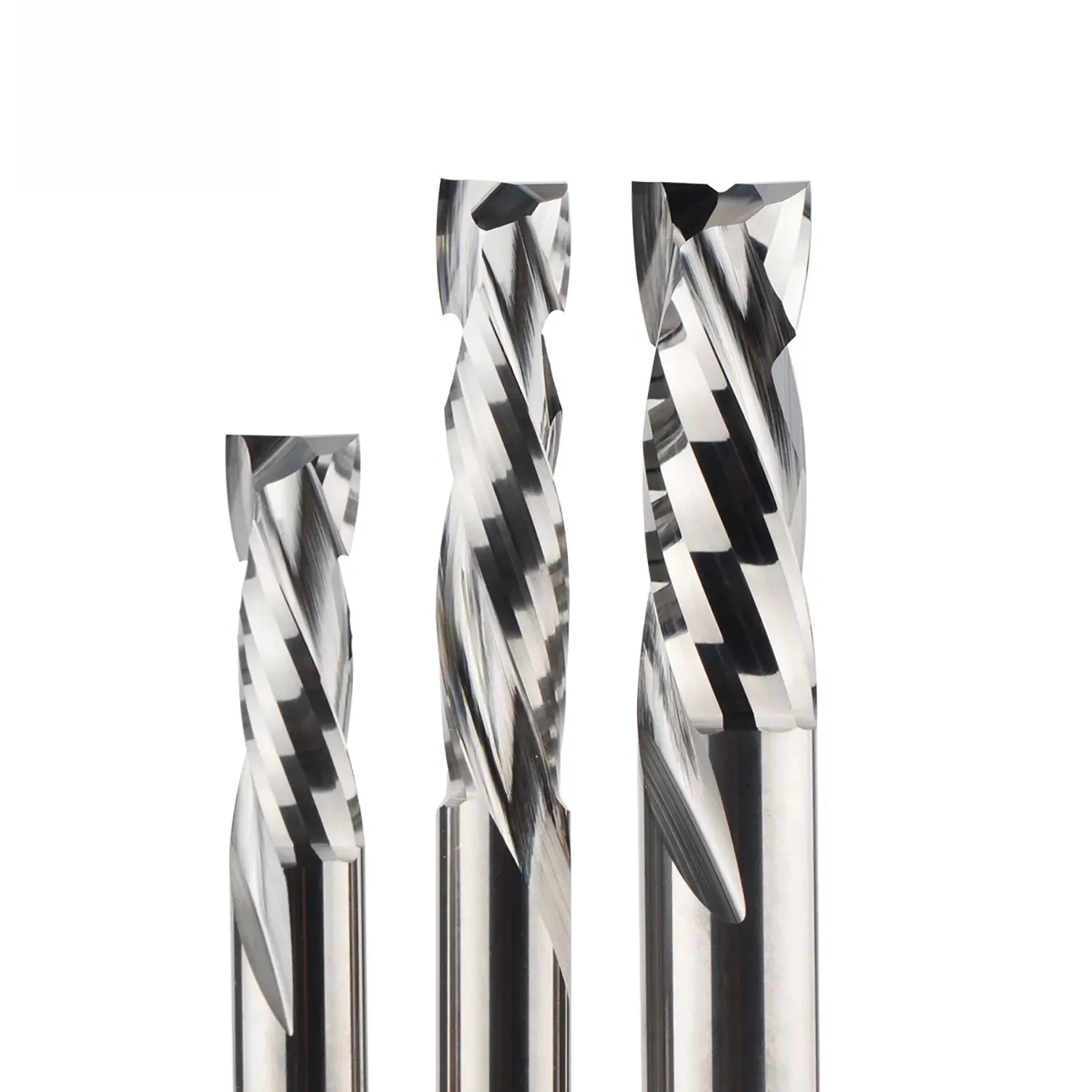 2PCS/LOT Compression Milling Cutter Woodwork DOWN Cut Two Flute Spiral Carbide Milling Tool Router Bits Wood End Mill Cutter