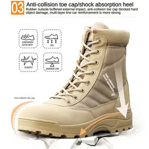 Botları taktikleri yüksek performanslı erkek-siyah, su geçirmez, yürüyüş, açık, botlar, askeri, kaymaz Ordudaki en iyi 10 satış coturno cano alto-no. 8