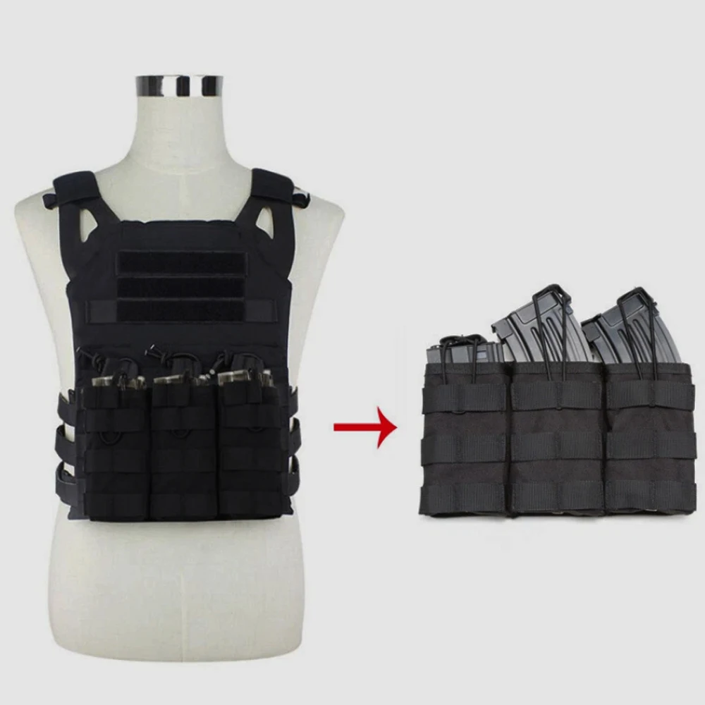 M4/M16 Triple Mag Pouch Molle Mag Pouch Supporto aperto Porta nylon per zaini gilet tattico