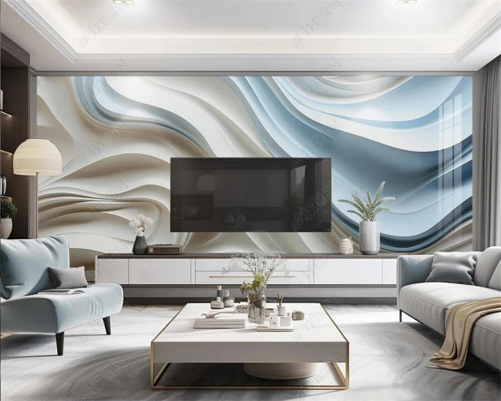 

beibehang Customized wall paper latest modern minimalist geometric graphics, white art living room, TV background wallpaper