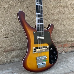 4003 Electric Bass Guitar, Satin Finish Vintage Sunburst, Upgrade Adjustable Bridge Available, Black Pickguard, High Quality