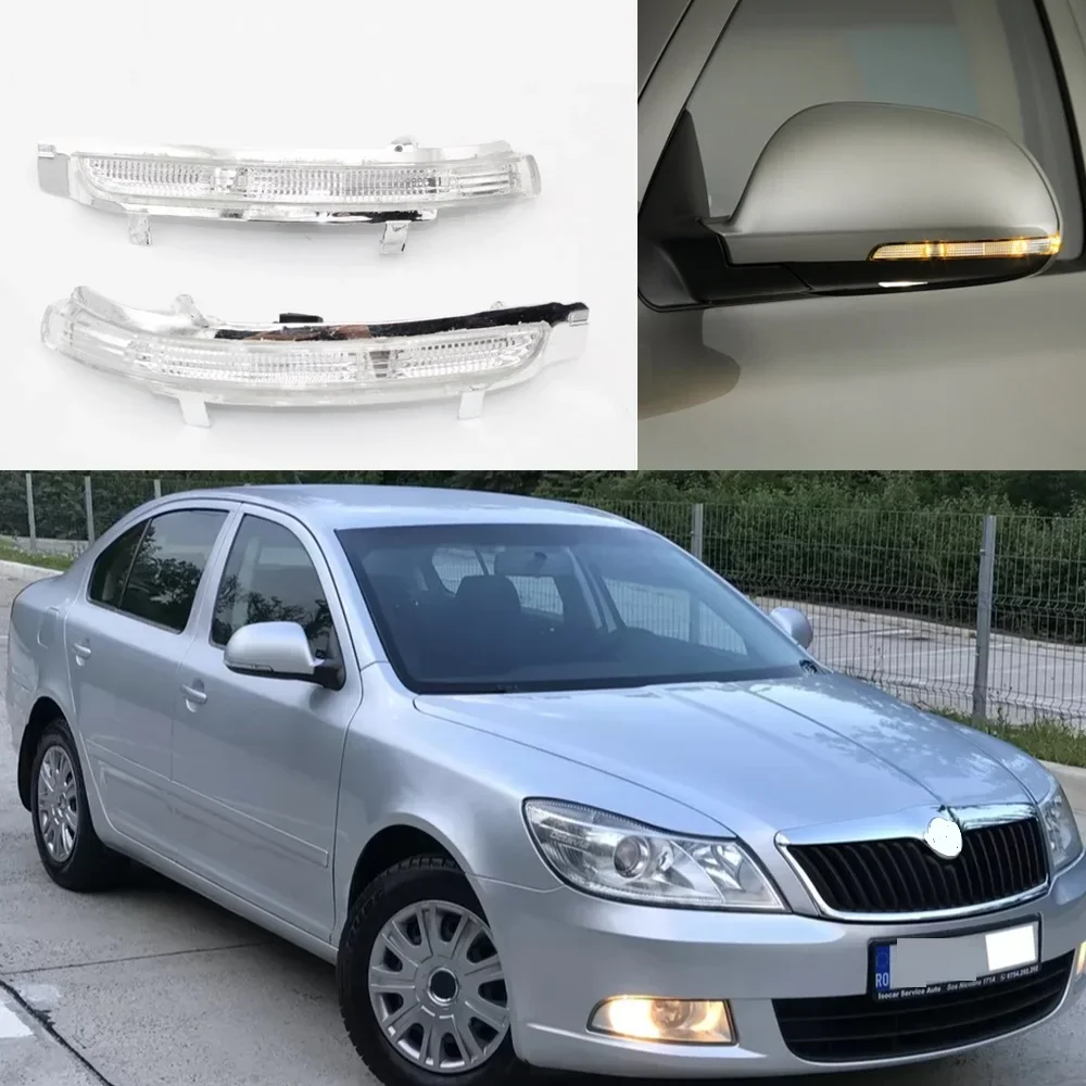 Lusterko LED do Skody Octavia A5 A6 2009 2010 2011 2012 2013 Samochodowe lusterko wsteczne LED z kierunkowskazem — zdjęcie 2