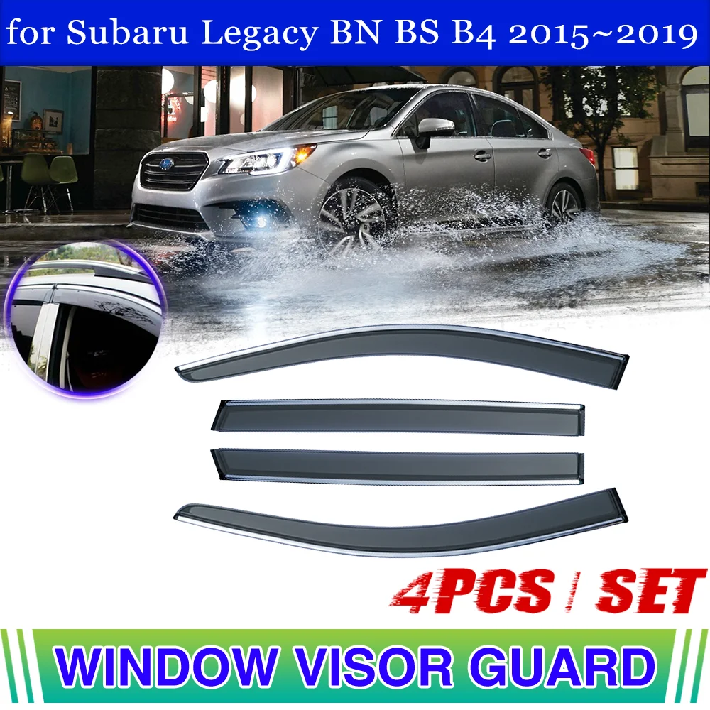 Window Door Visor for Subaru Legacy BN BS B4 Liberty 2015~2019 Smoke Vent Awning Rain Eyebrow Guard Cover Deflector Accessories