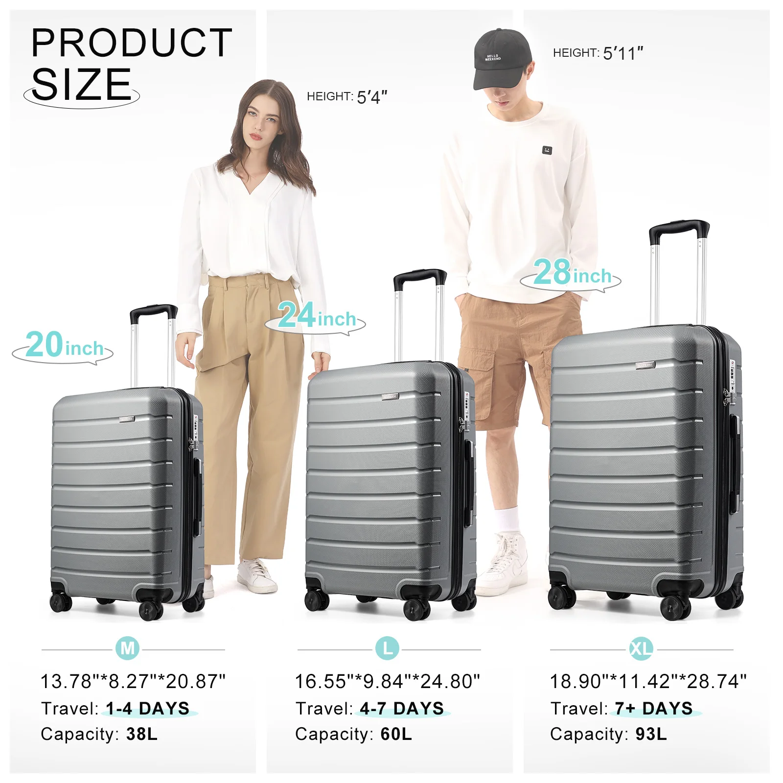 3pcs Cabin Travel Suitcase with Wheels Men Aluminum Trolley Case, Women 20Inch 24 28 Large Carrier Carry-On Luggage Suitcase 캐리어