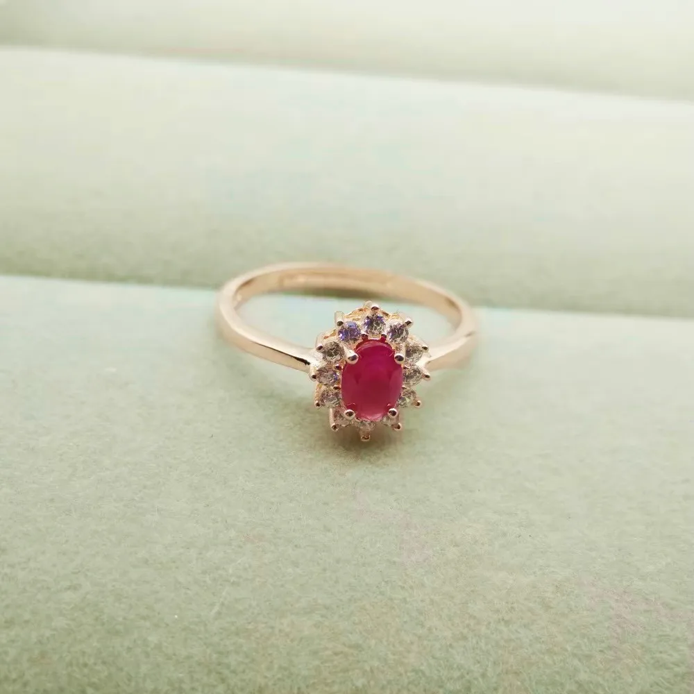 

KJJEAXCMY Boutique Jewelry 925 Pure Silver Women's Natural Ruby Ring as a New Year's and Christmas Gift for Girlfriend