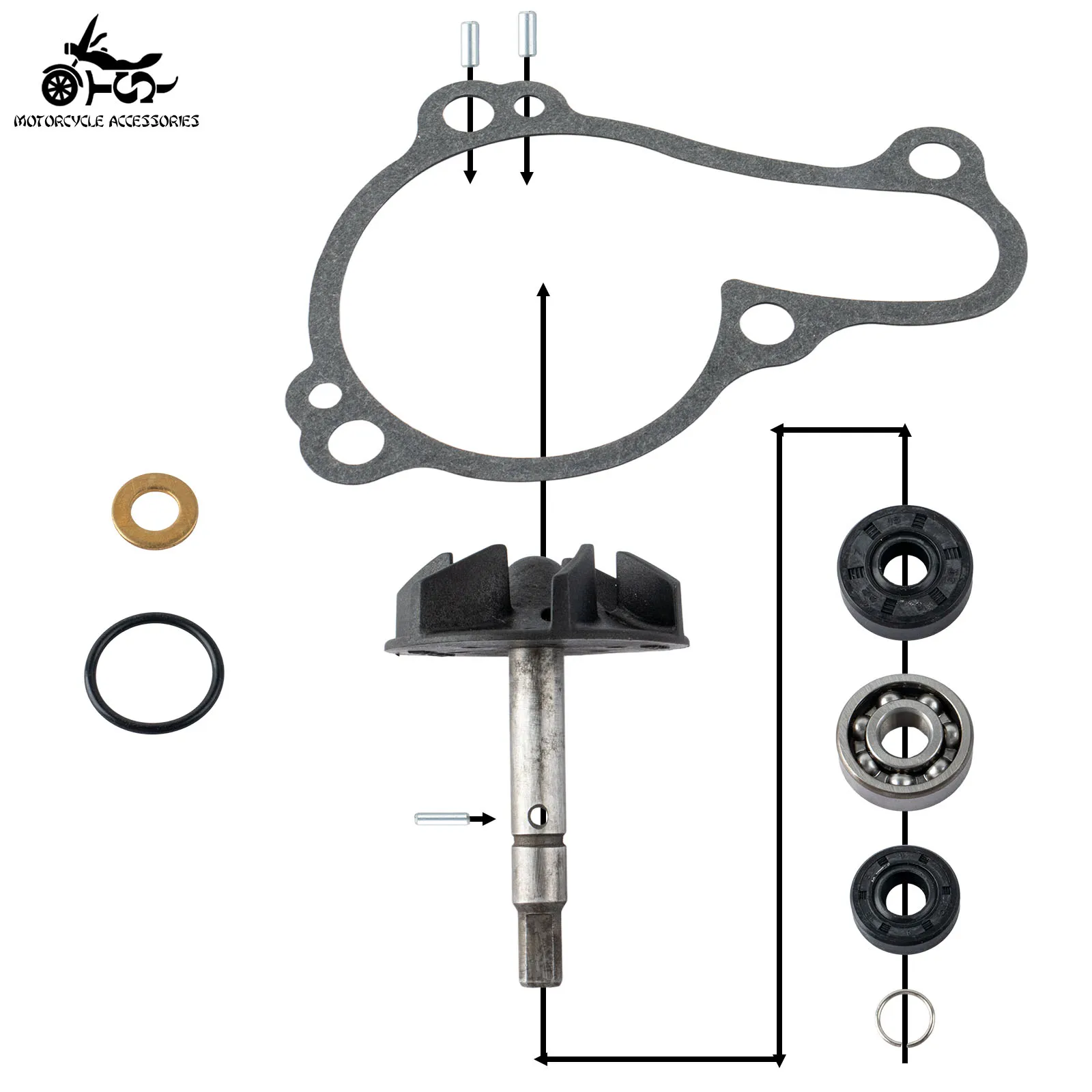SJ Motorcycle Parts BR9-12450-00 Water Pump Repair Kit For Yamaha YZF450 YZ450F 2014-2017 2020-2022 WRF450 WR450F 2016-2023 view 4