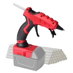 50W Cordless Hot Glue Gun Handheld Electric Glue Gun DIY Repair Tool with 30pcs 7mm Glue Sticks for Milwaukee 18V Battery Pin