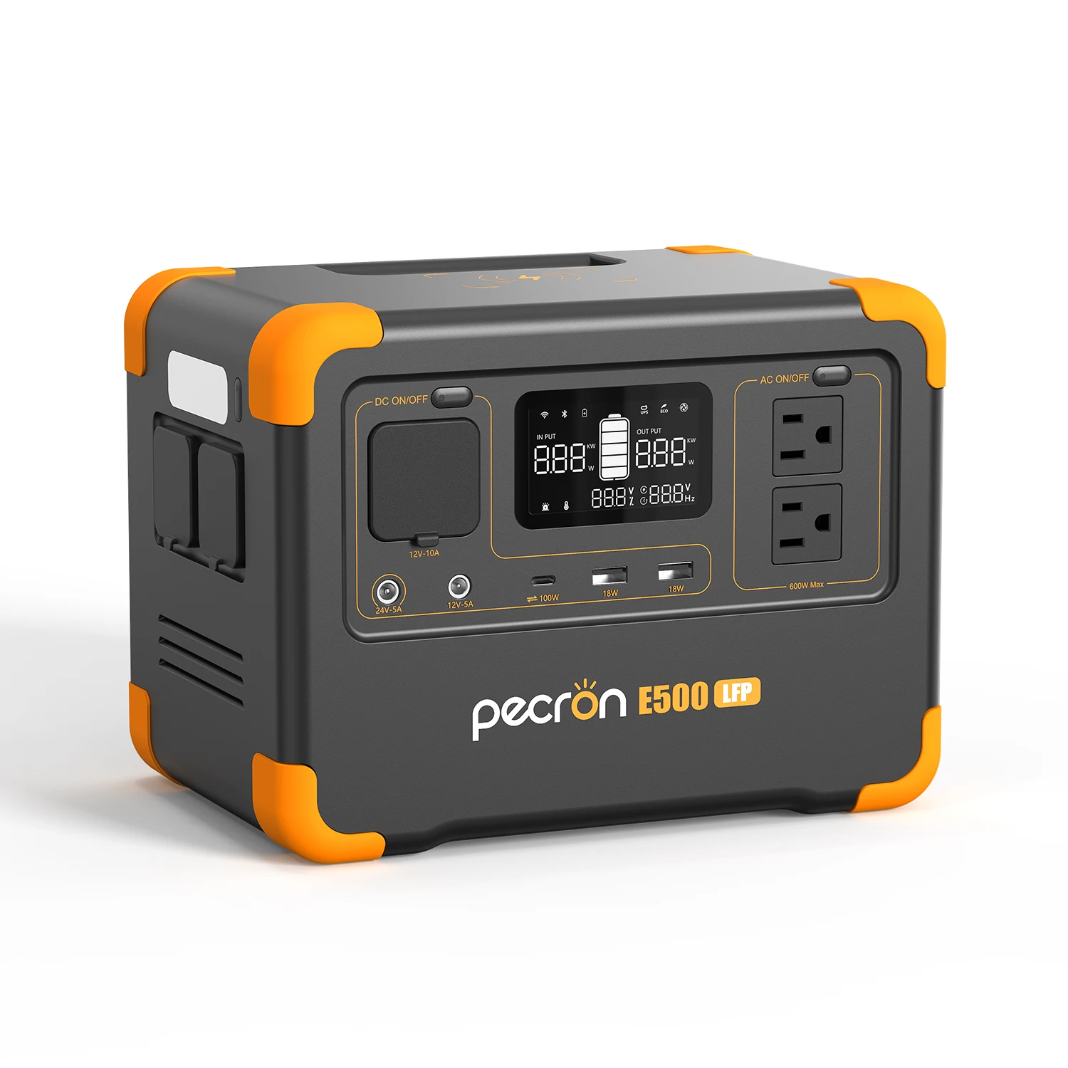 

Pecron E500LFP Portable Power Station 576Wh LiFePO4 Battery with 2x600W AC Outlets Fast Charging Solar Generator fr Garden Party