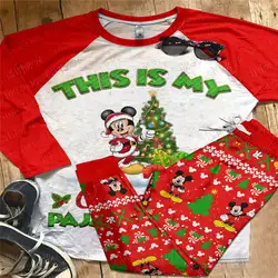 Disney 2022 Christmas series Mickey Mouse US size 3D print  High Quality Ugly Christmas parent-child outfit pajamas suit