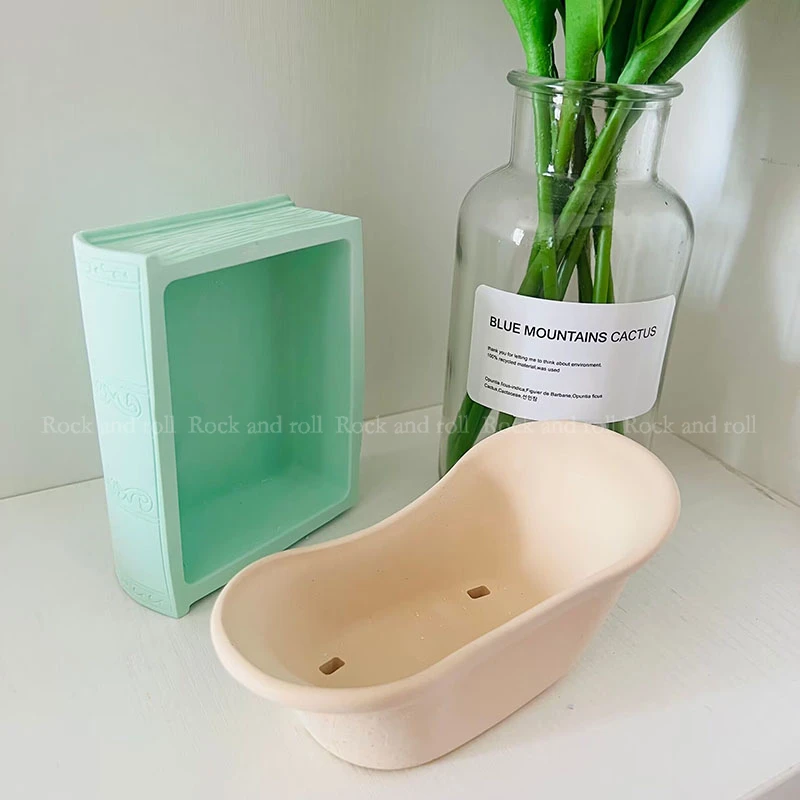 

New Silicone Mold Concrete Planter Making Vintage Book Succulent Planter Epoxy Resin Cement Mold DIY Tools