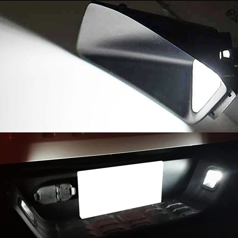 2PCS For Chevy Colorado GMC Canyon 2004-2012 Rear Bumper LED License Number Plate Light Lamp Assembly Replacement Pickup White