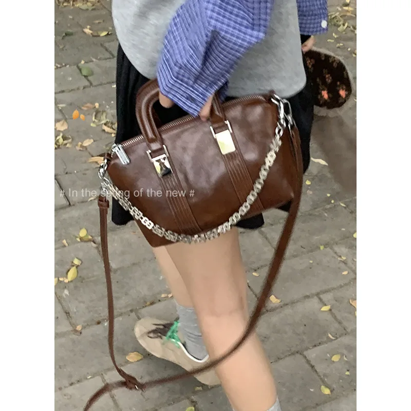 Kette Boston Schultertaschen Handtasche Umhängetasche Damen Designer Luxus Bowling Sac Hochwertige Sling Frauen Quadratische Geldbörsen Tote