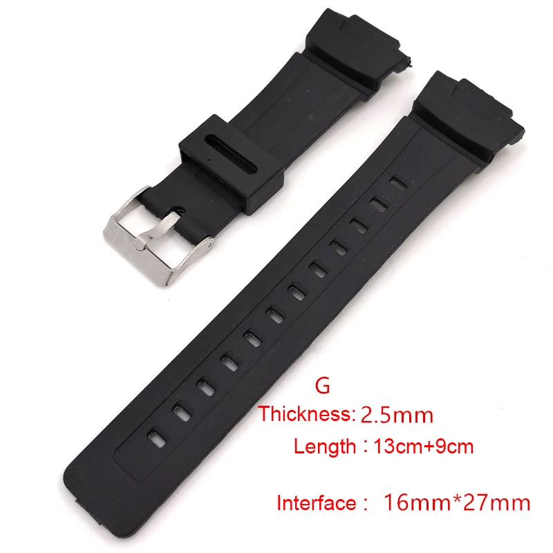 18mm 20mm 22mm Resin Watchband Strap for Casio G shock Watch Band Bracelet With Stainless Steel Buckle Belt Universal Black