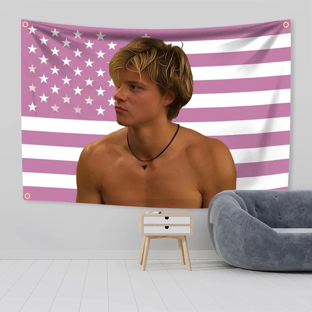 JJ Outerbanks Tapestry JJ Maybank American Flag Estetyczna dekoracja sypialni Obx Outer Banks Tapestrys Baner do domu i ogrodu — zdjęcie 2