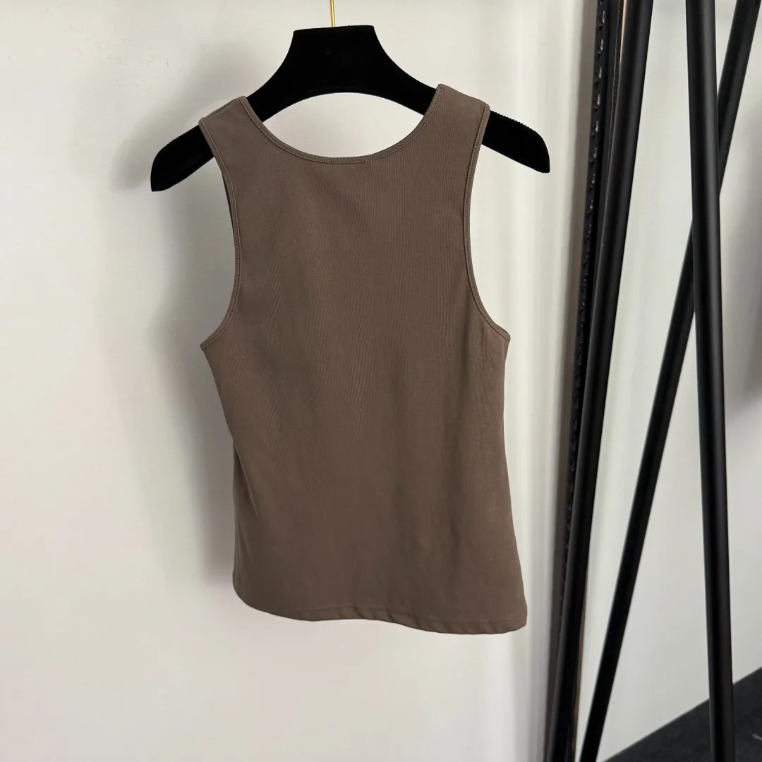 

26 early spring new versatile fashionable temperament versatile vest women's solid color top