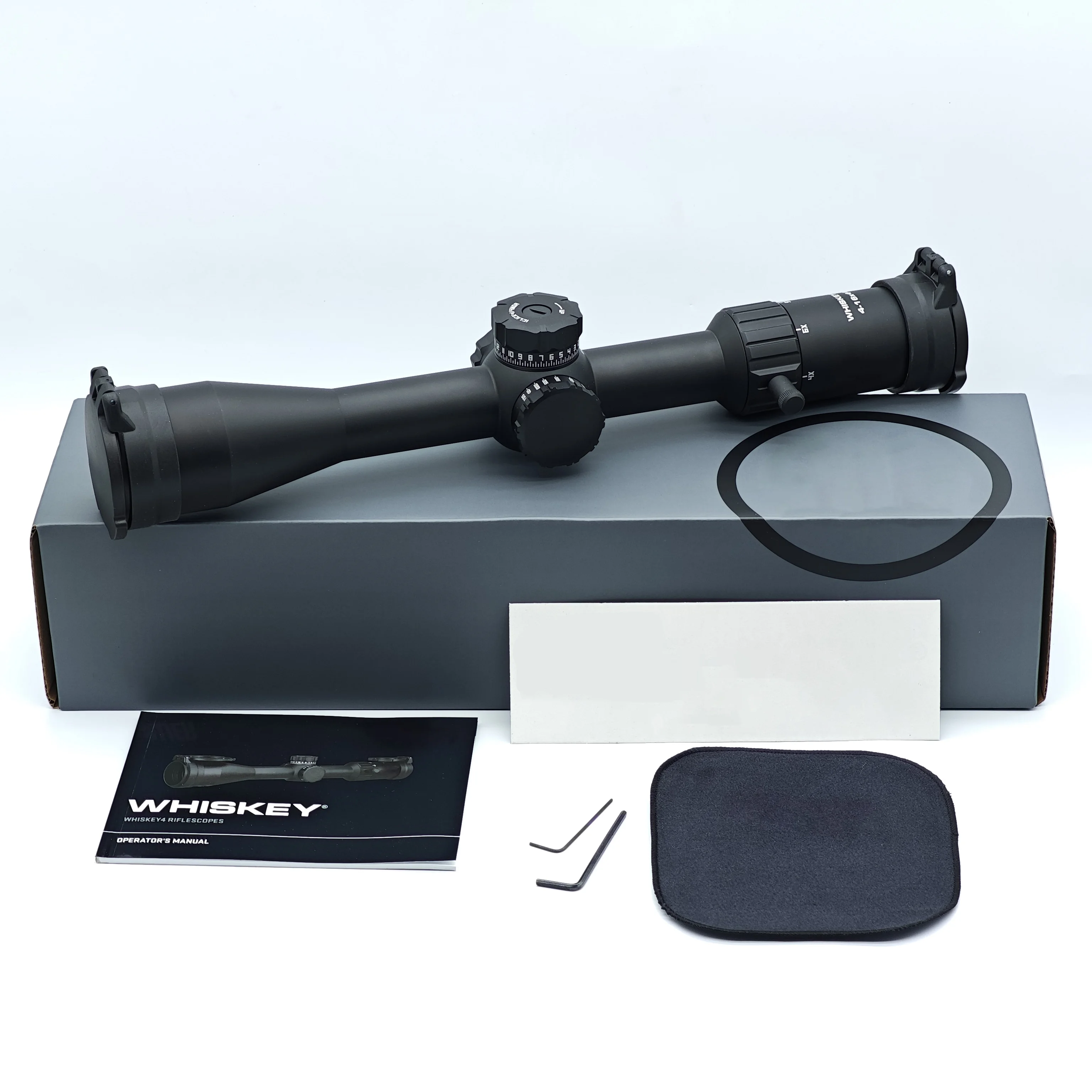 

Original WHISKEY4 4-16x44mm FFP Riflescope Zerostop 30mm Maintube Shockproof Reticle Scope Flip-BackCaps & Throw Lever