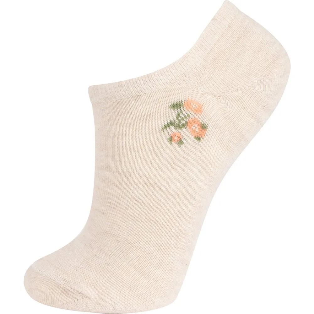 Set of 3 Women  cottony Low Tube Socks Cute Floral Pattern Fashion Breathable For Female Casual Style Casual Socks