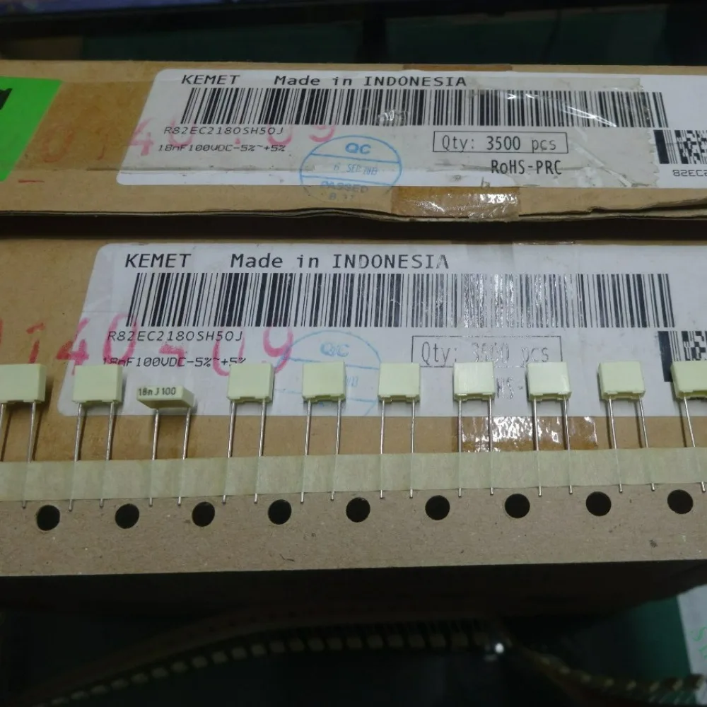 

20pcs/lot AV R82 0.018uf 100V 18nf 183 J Brand New 5mm Film Capacitor R82EC2180SH50J