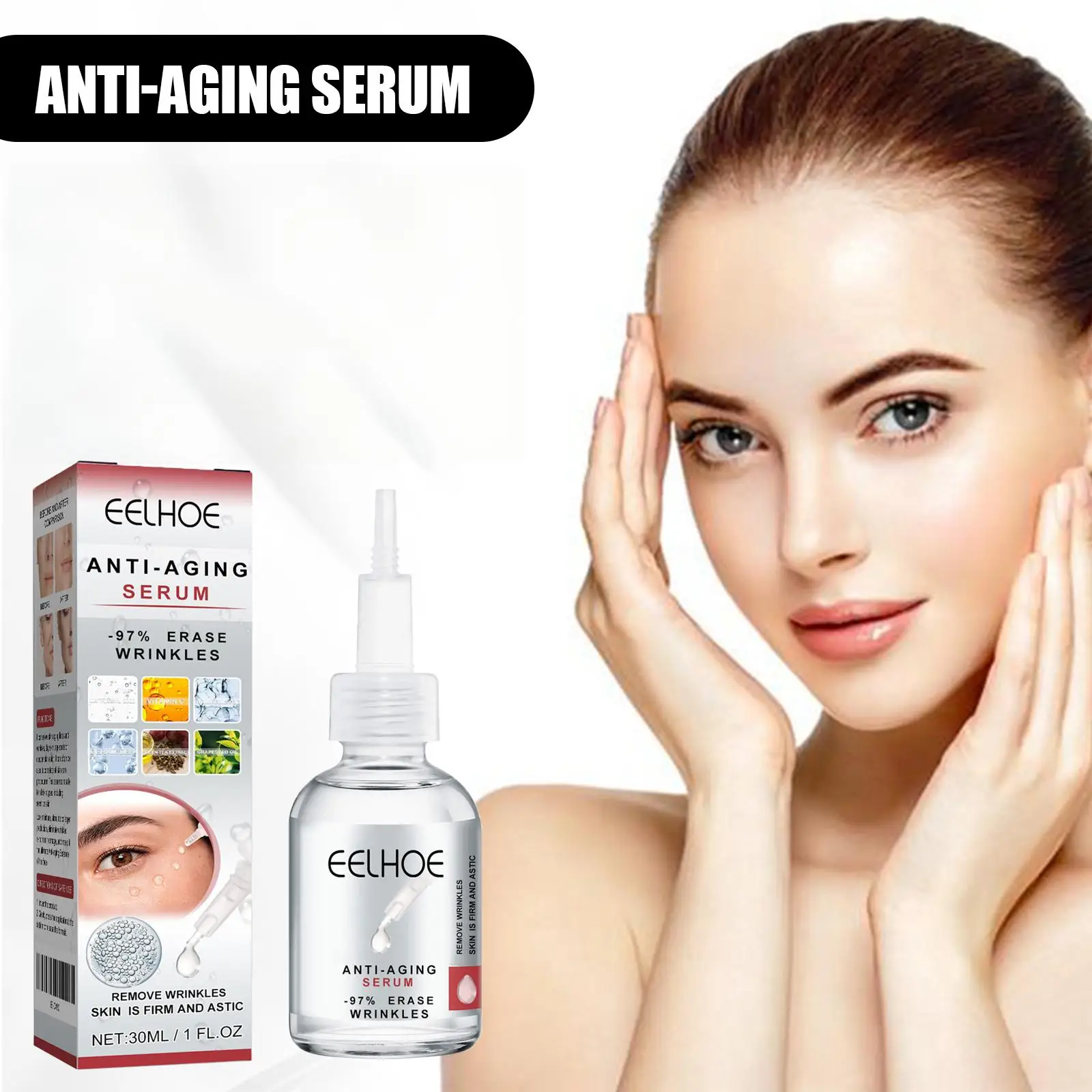 

Eelhoe 30 мл сыворотка для лица против морщин, укрепляющий уход за лицом, увлажняющая, увлажняющая кожу, сужающая поры, гладкие, тонкие линии, сыворотка для лица