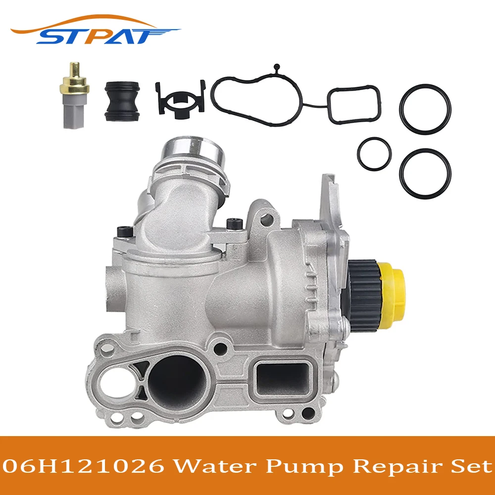 STPAT Water Pump For Audi A3 A4 A5 A6 Q3 Q5 TT VW CC Beetle Tiguan Jetta Golf 06H121026CF 06H121026DD 06H121026CQ  06H121026T