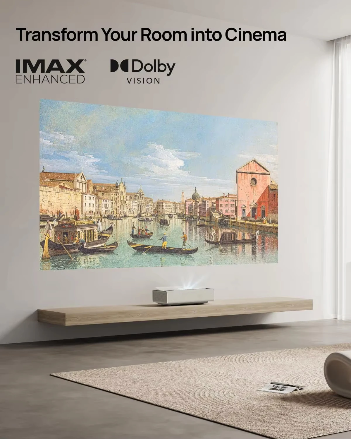 جهاز عرض ليزر XGIMI AURA 2 UST، Dolby Vision IMAX معزز 2300 ISO لومن للسينما المنزلية بشاشة 150 بوصة