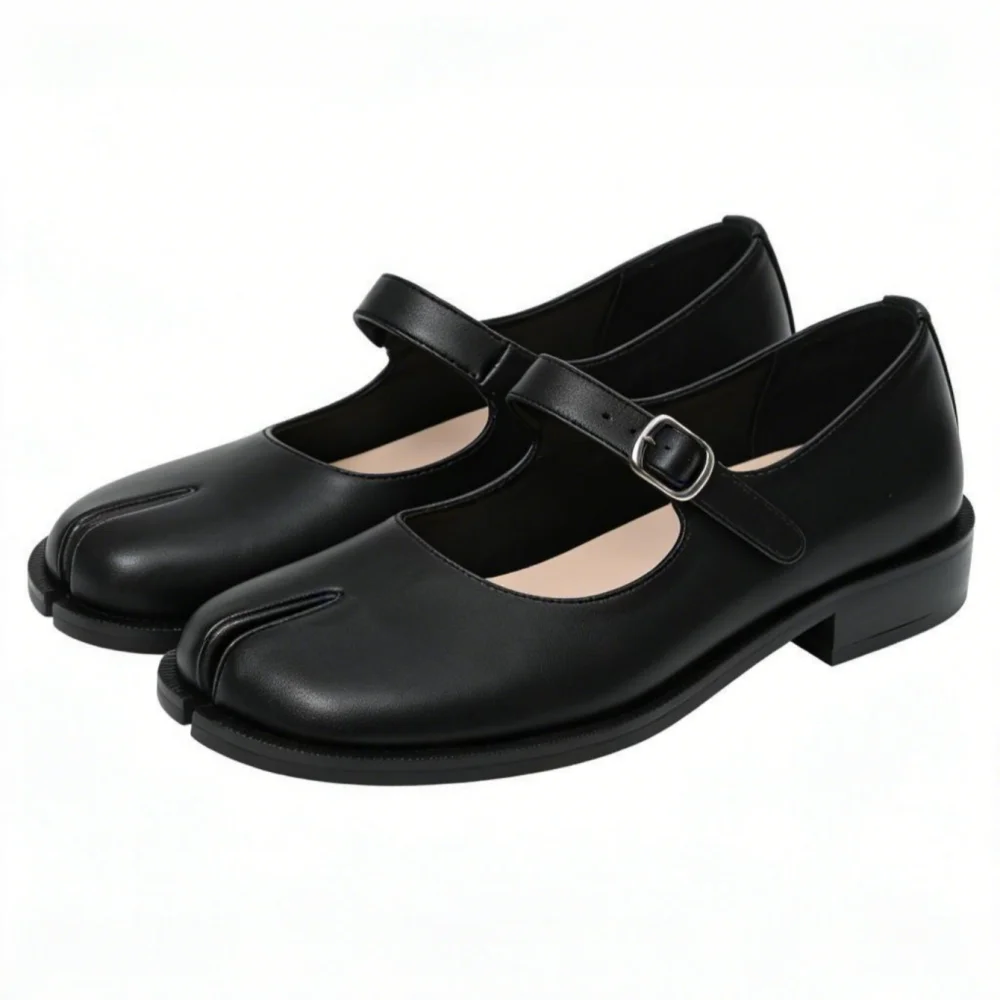 Women's Mary Jane Shoes Split Toe Ankle Buckle Strap Womens Flats Comfort Casual Dressy Party Work Dress Shoes view 3
