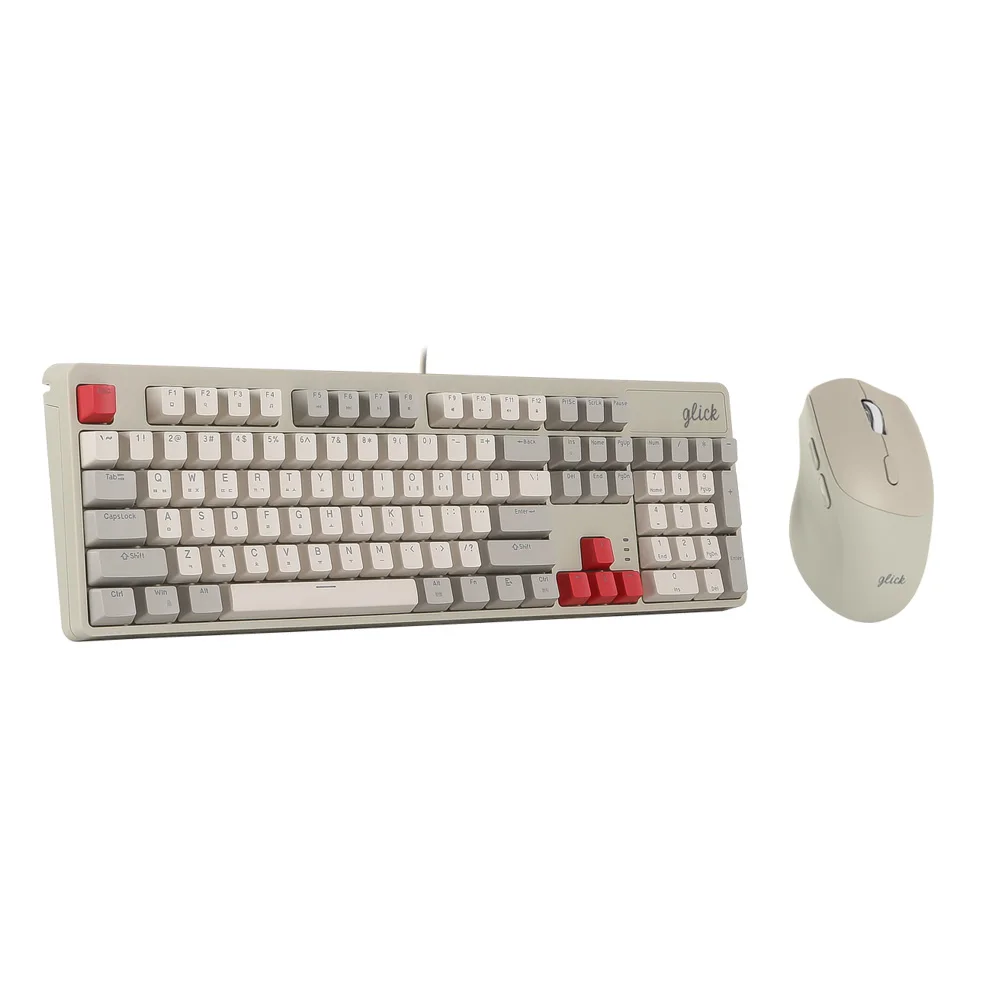 Gickle Curator Retro Red SPMK104 Low-noise Full Lubrication Mechanical Keyboard Mice Set