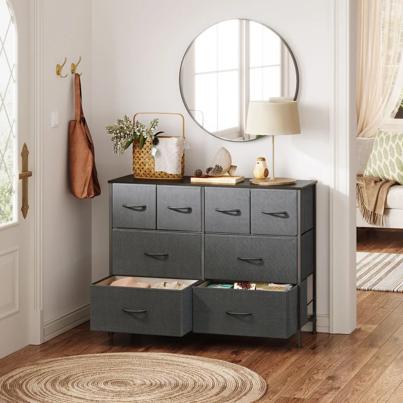

GALAXHERO 8 Drawer Dresser Wide Fabric Storage Chest with Deep Drawers for Bedroom Living Room Closet Organizer