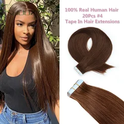 Extensions de Cheveux Humains Remy avec Ruban Adhésif Invisible, Sans Couture, pour Femme, 20 Pièces